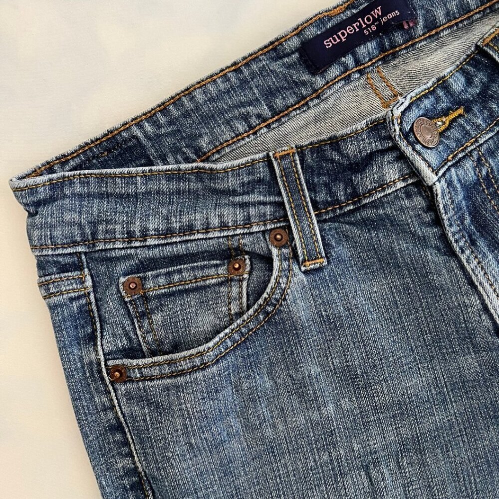 Levi 518 Superlow Low Rise Bootcut Denim Jeans - Picture 3 of 8